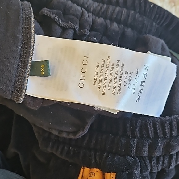 Gucci Dapper Dan Black Velvet Monogram Leather Tan Brown Pocket Sweatpants Track - Picture 8 of 12